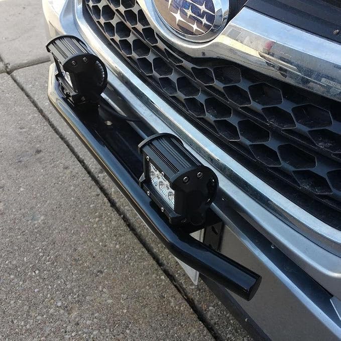 SKYWORLD 22.8 inch Bull Bar Aluminum Alloy Front Bumper License Plate Mount Bracket Holder for Daytime Running Light Offroad LED Light Bar, Black