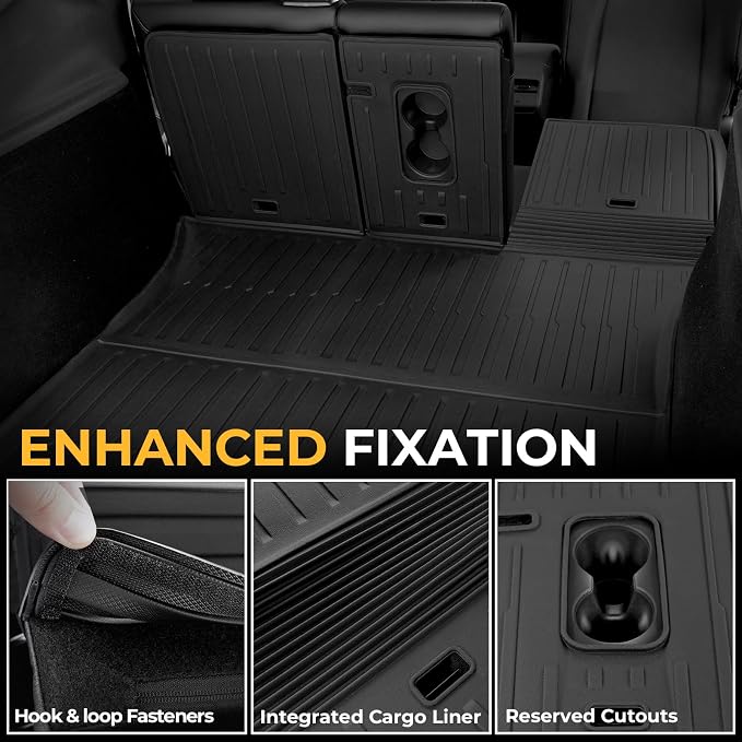 Floor Mats for 2026 2025 Tesla Model Y Juniper Standard, Full Coverage All Weather Floor Mat Cargo Liner Trunk Mat Frunk Backrest Mats Accessories (Standard Models Only)