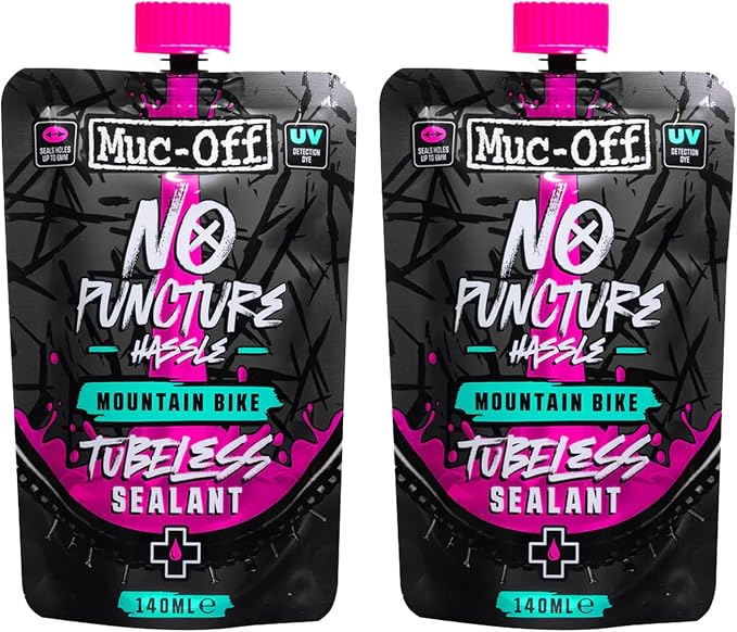 Muc-Off No Puncture Hassle Tubeless Sealant - Advanced Bicycle Tyre Sealant with UV Tracer Dye That Seals Tears and Holes Up to 6mm
