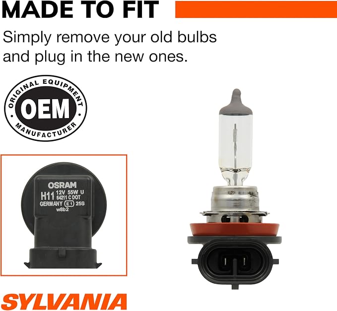 SYLVANIA - H11 XtraVision - High Performance Halogen Headlight Bulb, High Beam, Low Beam and Fog Replacement Bulb (Contains 1-Bulb)