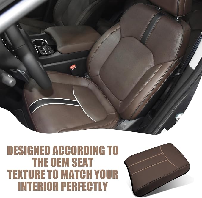 Muslogy Center Console Armrest Cover Fit for Honda Pilot 2023-2026, 2024-2026 Ridgeline/Passport Accessories, Comfort Armrest Pad Console Lid Cushion Vegan Leather Regular Thick (Dark Brown)