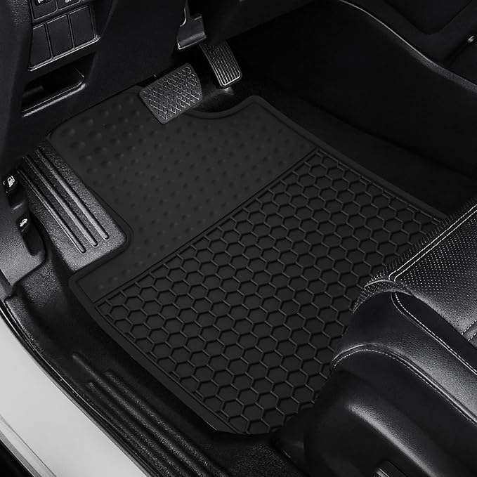 Car Floor Mats Custom Fit for Honda Civic Coupe & Sedan 2006-2011 Black Rubber All Weather Protection Auto Floor Liners Heavy Duty Odorless