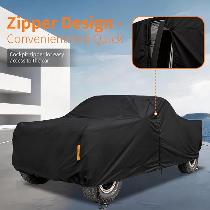 Truck Cover Outdoor Pickup Car Covers(Length up to 228 inch) Universal Fit for Nissan Frontier,Ford F150,Chevy C10,GMC Canyon Sierra 1500,Colorado,Ram 1500 etc Size T3(See Size Chart)