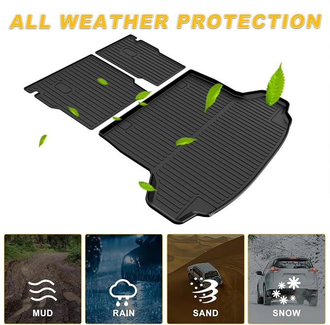 Cargo Mat & Backrest Mat Fit for Honda HRV 2023-2027 | for Acura ADX 2025-2026, All Weather TPE Custom Fit Trunk Mat Cargo Liner with Seatback Mat Accessories, Black