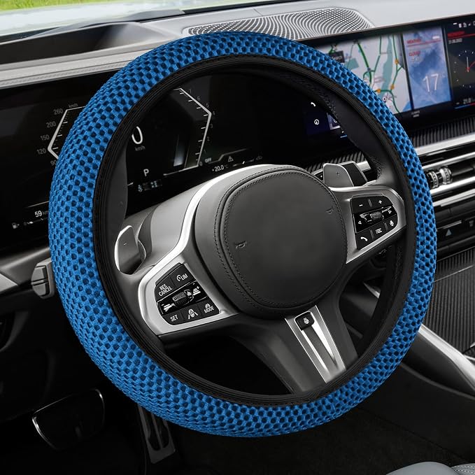 Elastic Stretch Steering Wheel Cover, Steering Wheel Cover, 15" Breathable Auto Steering Wheel Protector, Universal Car Accessories Comfortable Non-Slip Vehicle Steering Wheel Covers for Women Men
