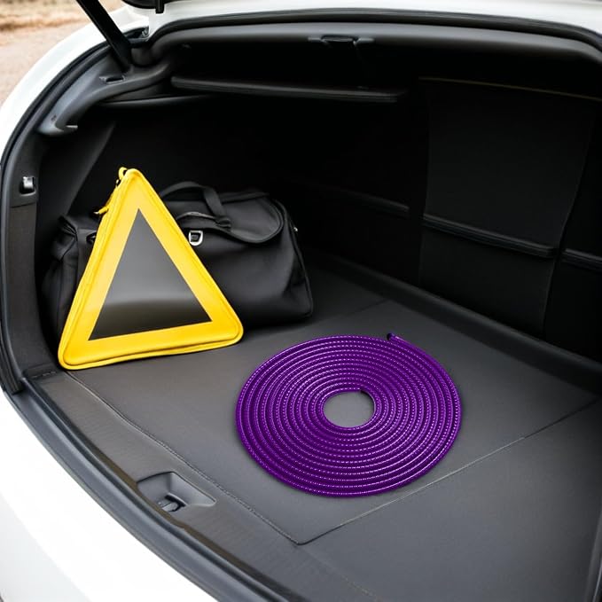 Garneck 32ft(10m) Anti-Scratch Car Door Edge Guards: U-Shaped Edge Protector Strip for Auto Vehicles Door Rubber Seal Trim Build in Metal Sheet for Most Car Rucks SUV No Glue Installation, Purple