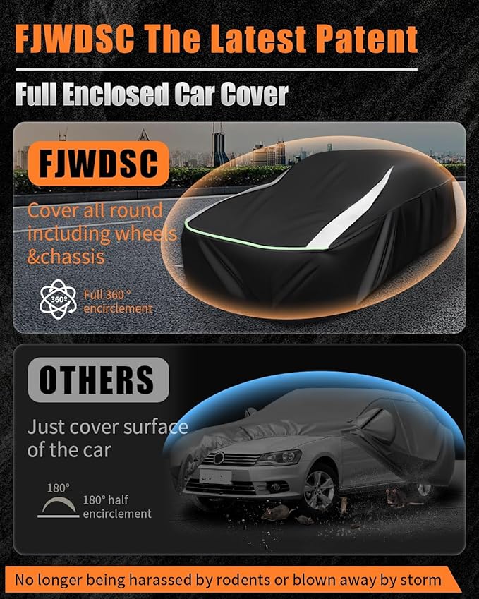 Full Enclosed Larger SUV/MPV Car Cover Universal Fit for Tahoe,Sienna,BMW X7/XM,Audi Q6/Q7,GLS/EQS,Yukon,Lexus LX/TX,GL8,Odyssey,Ford Flex,Dodge Durango,Infiniti QX60/80,Volvo EM90,Pacifica