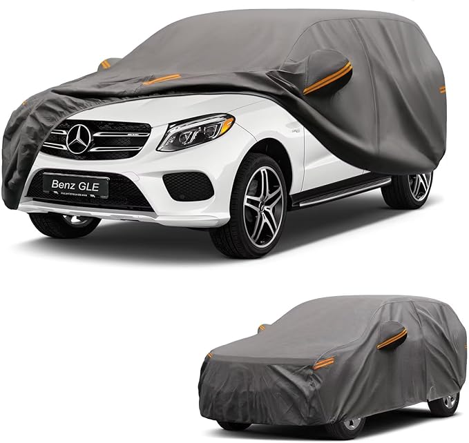 Kayme Heavy Duty SUV Car Cover Custom Fit for Mercedes Benz GLE GLE350 GLE450 580 GLE53 2015-2026, Waterproof All Weather Outdoor Full Protection, UV Sun Rain Resistant with Zipper Door