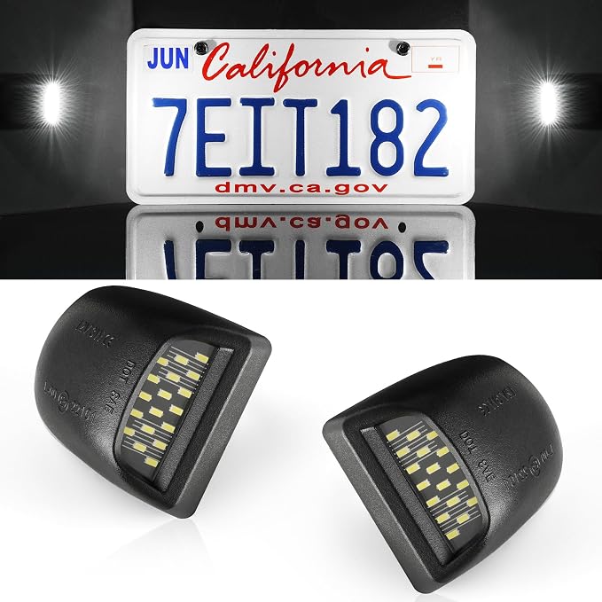 LivTee LED License Plate Light Assembly, Tag Light Fits Chevy Silverado 1500 2500 3500 1999-2013, Tahoe, Suburban, Fits GMC Sierra, Yukon XL, Cadillac Escalade, Car Accessories, Xenon White(6000K)