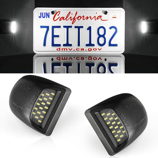 LivTee LED License Plate Light Assembly, Tag Light Fits Chevy Silverado 1500 2500 3500 1999-2013, Tahoe, Suburban, Fits GMC Sierra, Yukon XL, Cadillac Escalade, Car Accessories, Xenon White(6000K)