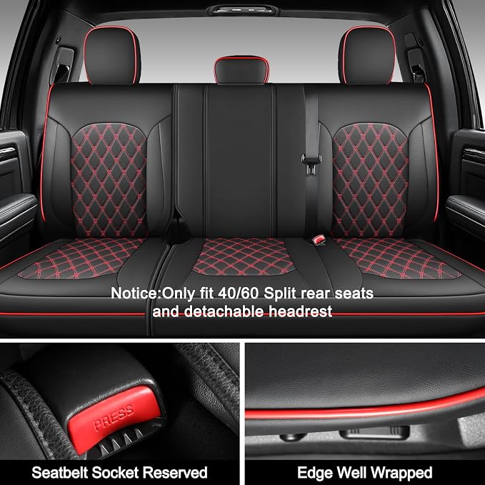 Umbrauto Leather Seat Covers for Silverado/Sierra, Waterproof Custom Full Set Seatcovers for Chevy Silverado/GMC Sierra 2007-2013 & 2019-2025 1500, 2020-2025 2500HD 3500HD Crew/Double/Extended Cab