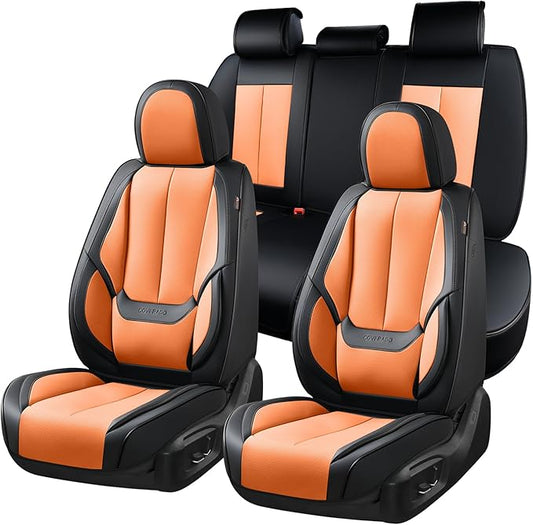 Coverado Car Seat Covers, Seat Covers for Cars, Waterproof Leather Auto Seat Protectors, Leather Car Seat Cushion, Car Interiors Accessories Universal Fit for Most Cars