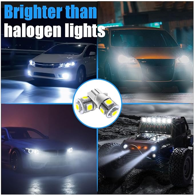 smilfuy 2PCS T10 194 LED Bulbs Tag Lights for License Plate, 6000K White | Wedge 168 T10 2825 5SMD 5050 Chips LED Bulb, 12V Bulb Replacement for Car Interior Dome Map Door Courtesy License Plate Light