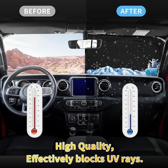 for Toyota Tacoma 2016-2023 2024 2025 2026 Sun Shade Sunshade Windshield Cover - 4 Layers Front Window Shade Custom Fit Tacoma 2Dr 4Dr Pickup Sun Visor 240T Shade Blocks UV Rays Car Accessories