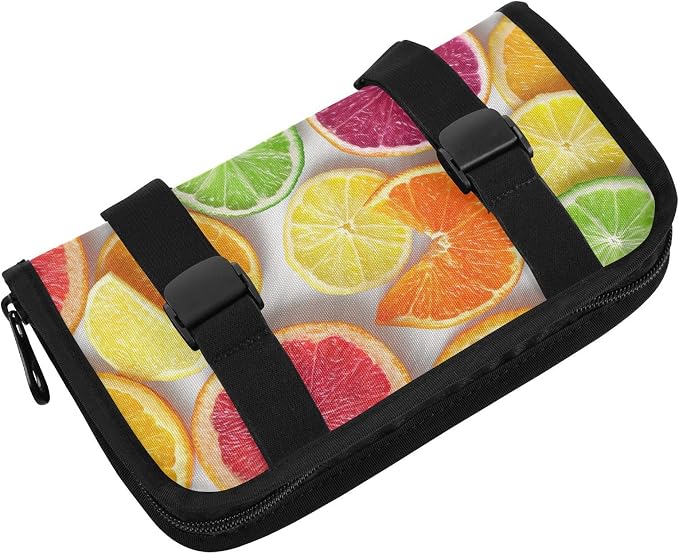 Summer Citrus Slices Car Tissue Holder Durable Napkin Holder Hanging Tissue Holders Case Car Tissues Bag for Sun Visor Seat Back Universal Auto