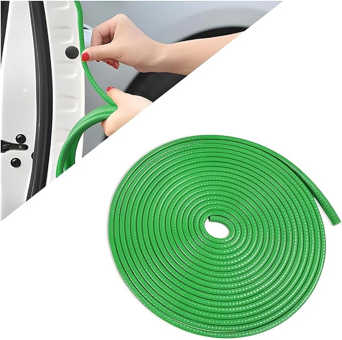 Car Door Protector Edge Guards, Universal Rubber Seal U Shape Car Door Protection, Aluminum Boat Edge Trim Guards No Glue Required, Exterior Accessories Fit for Most Cars (Green/10FT) | Universal fit, most cars/SUVs/trucks, rubber seal, press-on channe...