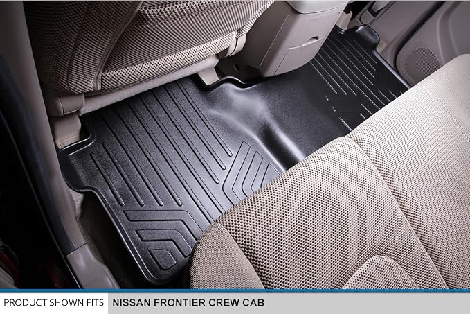SMARTLINER Custom Fit Floor Mats 2nd Row Liner for 2005-2021 Nissan Frontier