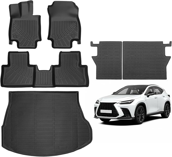 Naibeve Floor Mats for 2022-2026 NX250/ NX350 (Not NX350h/ NX450h+) | All Weather Custom Fit Floor Mats, Cargo Mat, Backrest Mats Interior Protector accessories