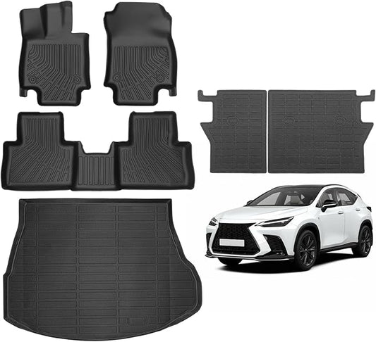 Naibeve Floor Mats for 2022-2026 NX250/ NX350 (Not NX350h/ NX450h+) | All Weather Custom Fit Floor Mats, Cargo Mat, Backrest Mats Interior Protector accessories