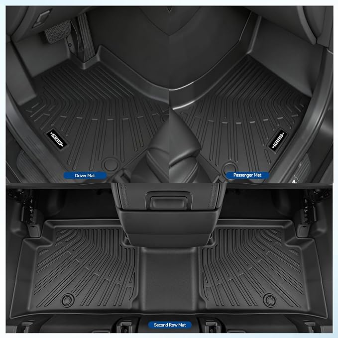 Custom Fit Floor Mats for Jeep Wrangler TJ 1997-2006, All Weather TPE Floor Liners, Odorless Full Set Interior Accessories