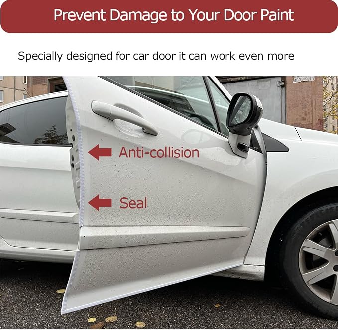 32Ft Car Door Edge Guards White, Universal Rubber U Shape Automotive Door Entry Guard, Edge Trim Fits for Sedans, Trucks, SUV, ATV, Boats