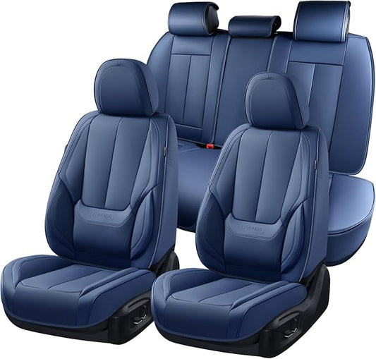 Coverado Car Seat Covers, Seat Covers for Cars, Waterproof Leather Auto Seat Protectors, Leather Car Seat Cushion, Car Interiors Accessories Universal Fit for Most Cars