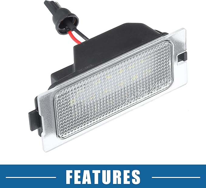 Car 6500K White LED License Plate Light Assembly No.7T4Z-13550-A 3528SMD for Ford Edge 07-14 for Ford Escape 08-12 ABS Clear (Set of 2)