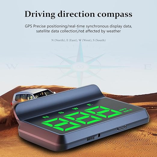 Heads up Display for Cars,Car HUD Head up Display W2S,Speedometer for Car,Digital Speedometer for Car Plug and Play,Speedometer with Overspeed Alarm,Automatic Brightness Adjustment,LED Large Font