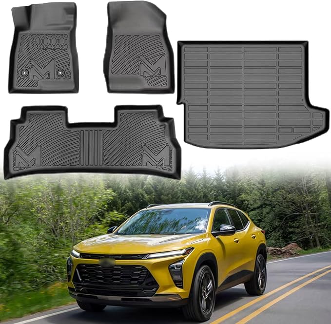 TPE Automotive Floor Mats & Cargo Liner Custom for 2024-2026 Chevy (Chevrolet) Trax & Buick Envista, All Weather Cover Protection Waterproof Black Floor Liner Front & Rear Row Full Set Car Mats, 4PCS