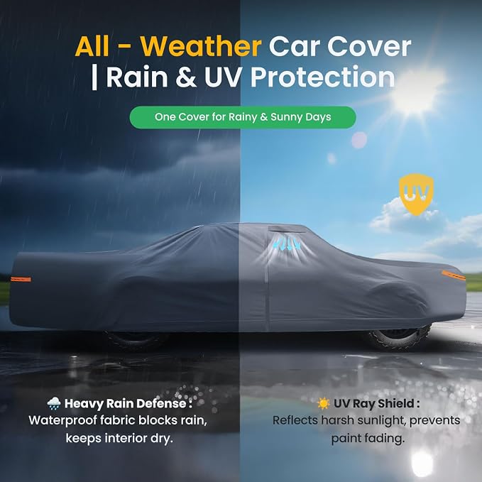 Waterproof Lincoln Town Long Car(1998-2011) Car Cover with Breathable Vents, [Upgrade] Premium Covers with Cotton Liner and Zipper Door