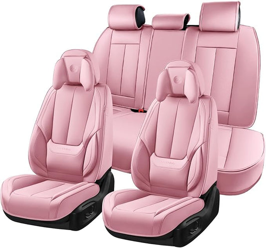 Coverado Car Seat Covers, Seat Covers for Cars, Waterproof Leather Auto Seat Protectors, Leather Car Seat Cushion, Car Interiors Accessories Universal Fit for Most Cars