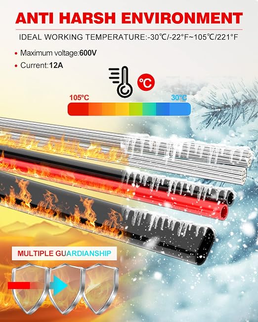 NAOEVO 16 Gauge Wire 3 Conductor Electrical Wire, 16 AWG Stranded PVC Cord, 12V Low Voltage/Tinned Copper/Flexible Cable for Automotive Wiring, Lamp Cord, Marine Cable (100FT)