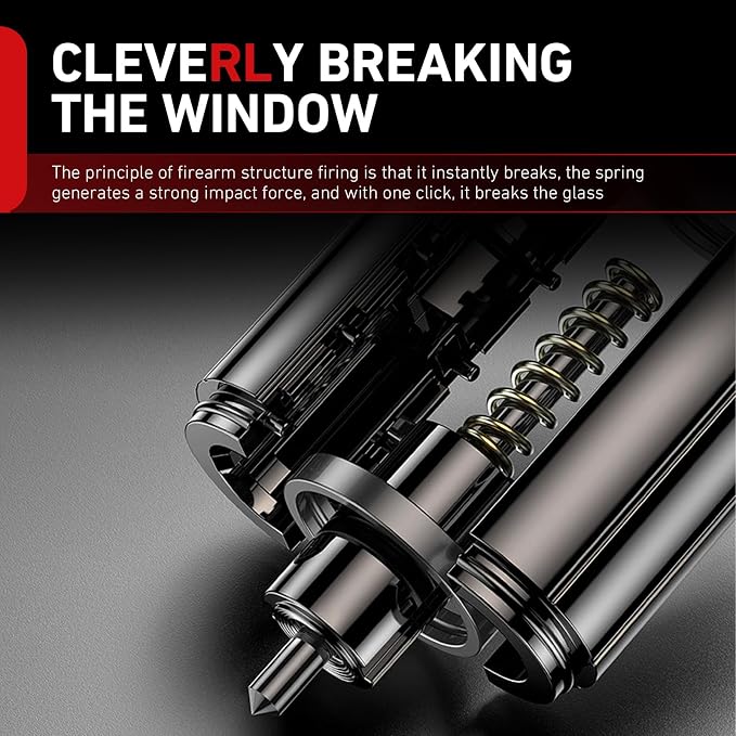 Car Window Glass Breaker Tool, Portable Emergency Escape Hammer, Compact Auto Glass Breaking Device for Vehicle Emergency Preparedness, Universal for Most Cars (Red)