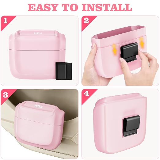 Car Trash Can with Lid, Built-in Storage Garbage Bag, Leakproof Vehicle Trash, Car Accessories for Interior, Mini Garbage Bin for Automotive, Office, Kitchen, Bedroom, with 30pcs Trash Bags