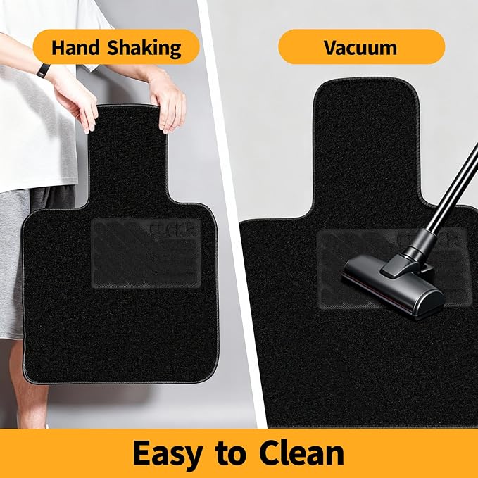 EKR All-Weather Universal Floor Mats,Thick Anti-Slip Car Carpet(Black) | 0.5 in-Thick Anti-Slip Automotive Floor Mat with Driver Heel Pad Fit for SUV/Vans/Sedans/Trucks,Black 4pcs Full set