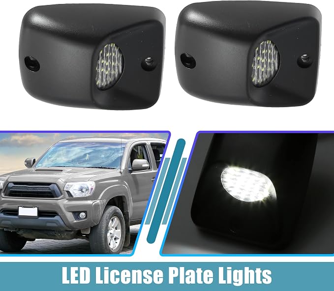 X AUTOHAUX LED License Plate Light Tag Lamp Assembly for Toyota Tacoma 1995 1996 1997 1998 1999 2000 2001 2002 2003 2004 Full LED Rear Number License Plate Lamp White Light 2pcs