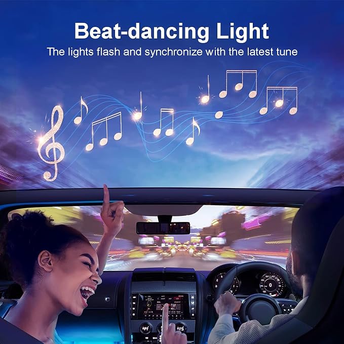 Car-Ambient-Lighting-Kit,RGB 18 in 1 256 LED with Wireless APP DIY Modes | Acrylic Interior Car LED Strip Light for Universal Cars