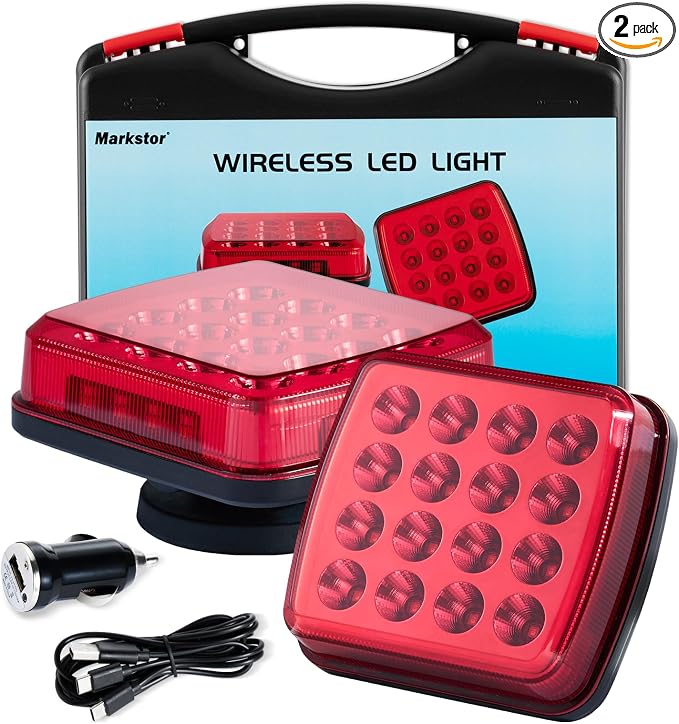 Magnetic Rechargeable LED Road Flares Wireless Emergency Strobe Safety Lights for Truck Vehicle