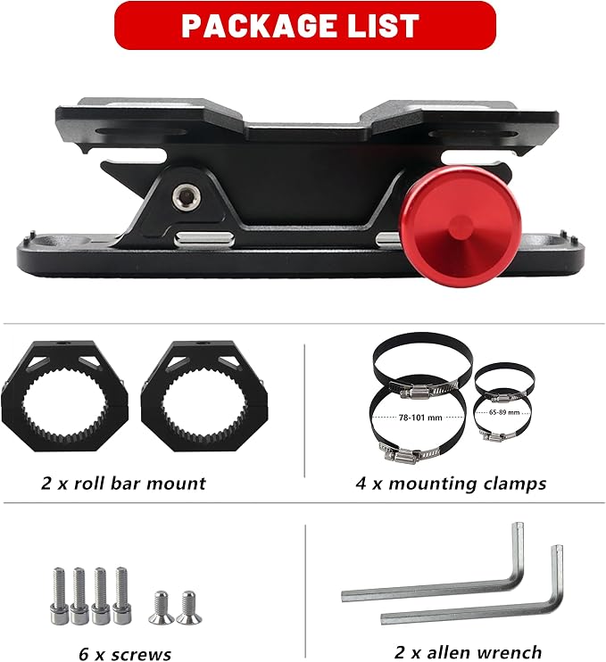 ZHILXN Aluminum UTV Fire Extinguisher Mount Kit for Roll Bar, Quick Release | Adjustable Car Fire Extinguisher Bracket Holder for 1.75-2in Roll Cage, Compatible with Polaris RZR SXS Ranger Camper Can-Am