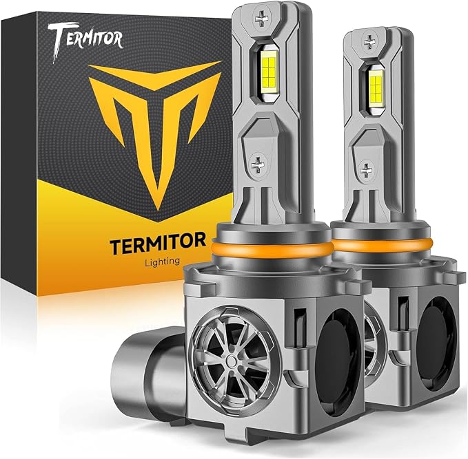Termitor 9006/HB4 Light Bulbs, 100,000LM 15X Super Brighter, 1:1 Halogen Size, 85,000Hrs Lifespan, 6500K White, Plug-N-Play Fog Light Bulbs, IP68 Waterproof, Pack of 2