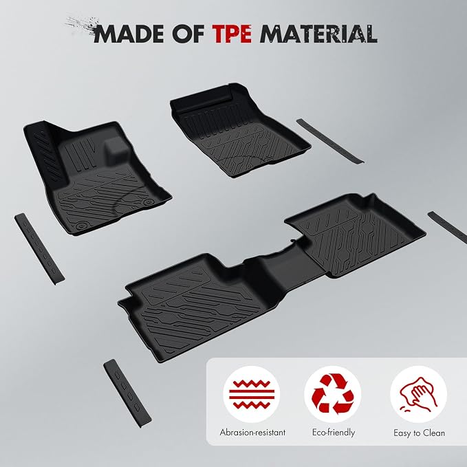 Mabett Floor Mats with Door Sill Protectors for Ford Maverick Gasoline Accessories 2026 2025 2024 2023 2022, All-Weather TPE Liner Mat Custom Fit Maverick Gasoline Model(NOT fit Hybrid)