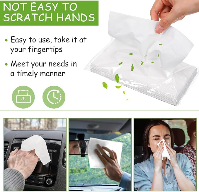 Mudder 8 Pieces Car Tissue Refills, Car Napkin Holder Refill Facial Auto Visor Travel Tissues, 3-ply 30 Sheets/pack, Soft and Smooth