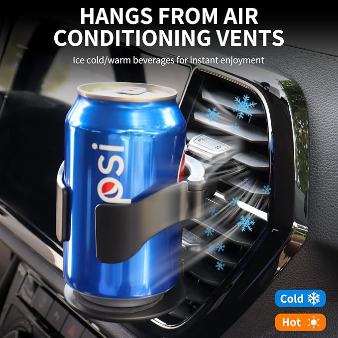 QIIYCCE Cup Holder for Car, Cup Holder Expander for Car Air Vents, Car Ashtray Holder, Suitable for Cars and Trucks with Horizontal Blade Vents (1PCS)