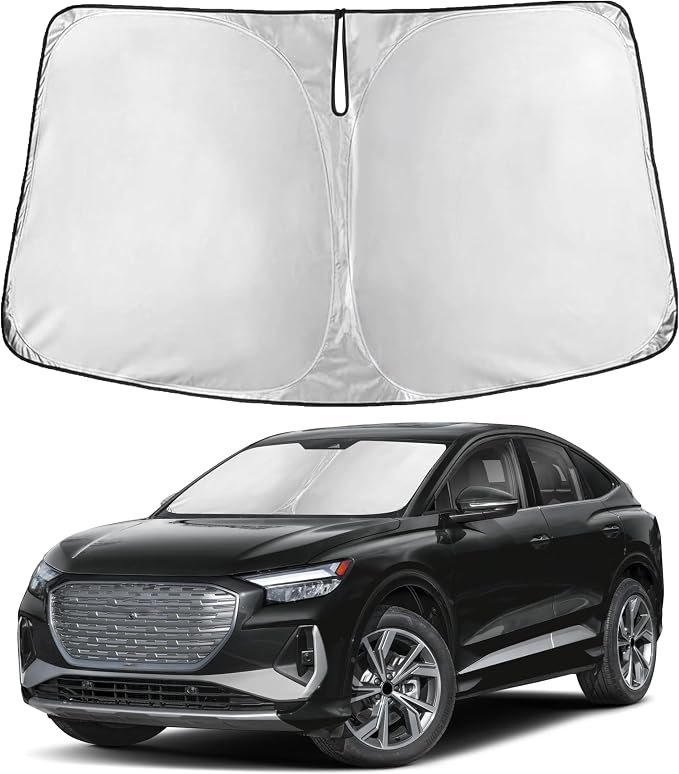 EcoNour Windshield Sunshade Compatible for Audi Q4 e-tron, Sportback 2022-2024 2025 2026, Sun Visor for Front Windshield & Window Sun Shade Cover, UV Heat Blocker & Protector, Car Accessories