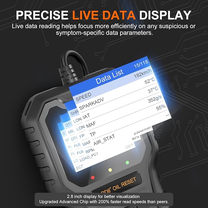 Car Code Reader OBD2 Scanner for Check Engine Light Oil Reset OBDII Scan Tool Diagnostic Tool Reset Fix Clear Fault Code Readers for Cars 1996+