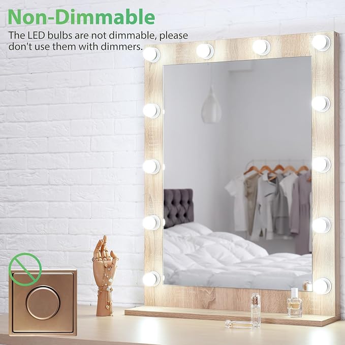 DEGNJU LED Vanity Light Bulbs, 60W Equivalent, Bathroom Light Bulbs 5000K Daylight White, 800 Lumens, G25 Globe Bulb for Makeup Mirror, Round Shape, 7W, 120V, Non-Dimmable, 12 Pack