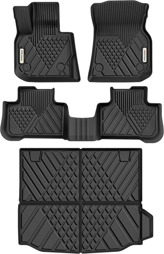 YITAMOTOR Floor Mats Fit for 2019-2024 BMW X3 G01 30i M40i X3M, TPE All Weather Custom Floor Liners, Waterproof Anti-Slip Car Mats, Only for car Without Spare tire (Not for X3 30e)