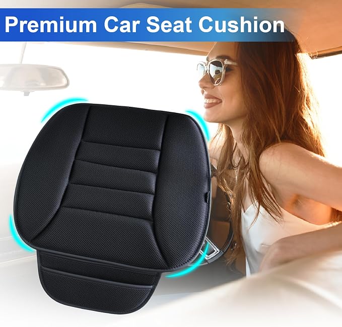 Lofty Aim Car Seat Cushion for Driving, Memory Foam Driver Seat Cushion | Car Seat Cushion for Long Driving, Automotive Seat Cushion for Pain Relief, Car Seat Pillow Fits Vehicles, Office, 4D Black