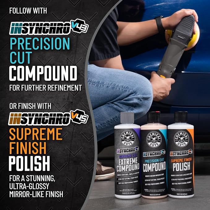 Chemical Guys Insynchro Supreme Extreme Compound - Professional Ultra Heavy Cut Compound for Paint Defects, Scratches, and Swirls - High Gloss Correction for Cars, Trucks, SUVs, and More