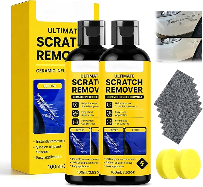 Nano Scratch Remover, Quick Restore Shine for Car 2pcs | Plastic Polish Scratch Remover, Deep Car Scratch Remove, Quick Repair Scratches,Swirl & Water Spots Remover